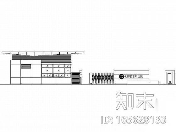 某厂房入口门卫室建筑扩初图cad施工图下载【ID:165628133】