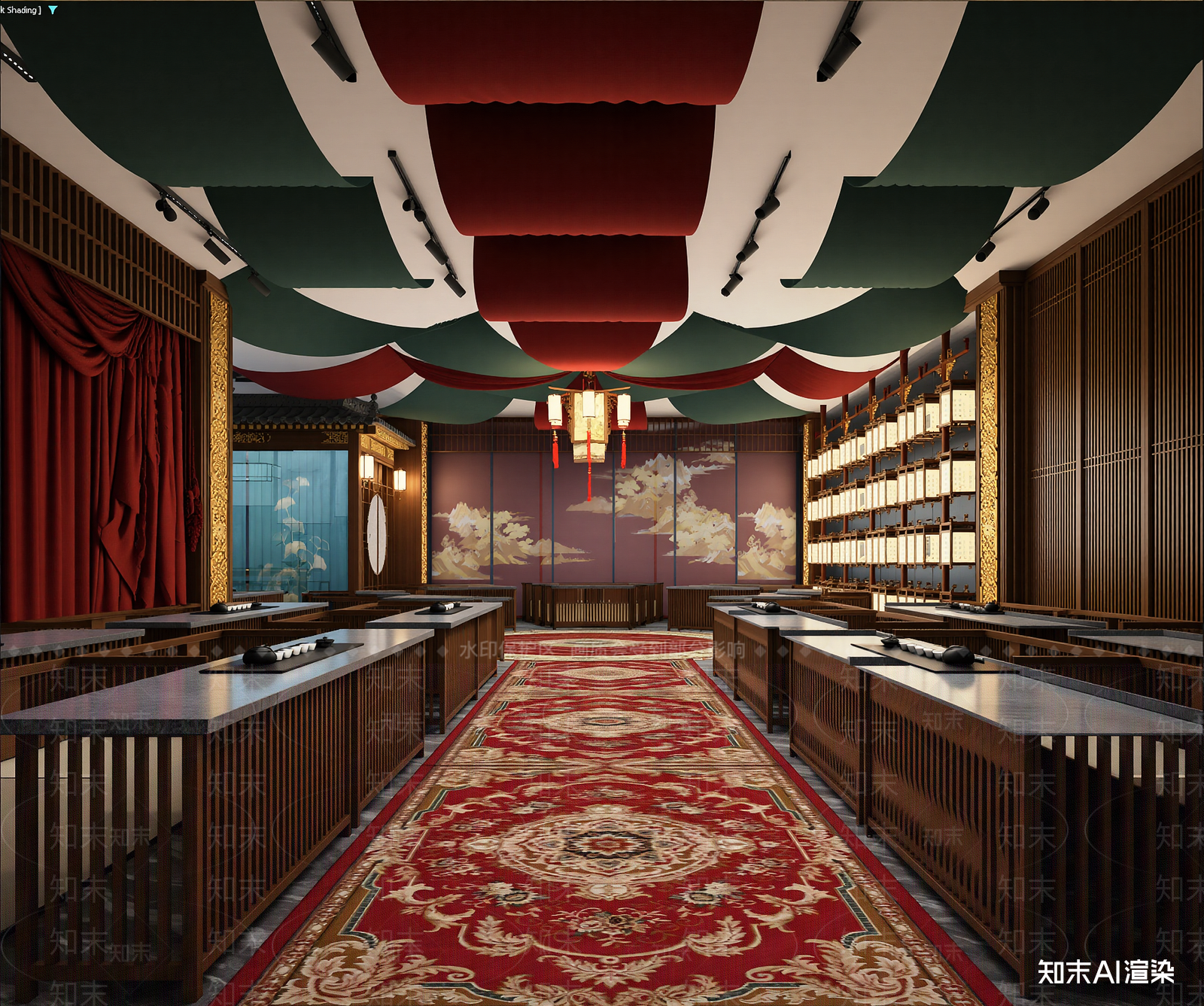 中式茶馆3D模型下载【ID:1213940202】