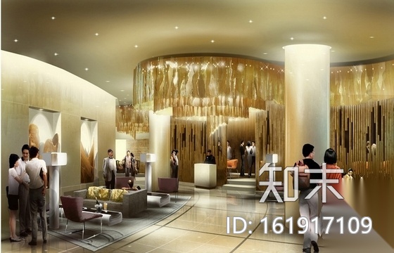 [深圳]现代韵味酒店高档大堂及全日餐厅装修施工图（含效...cad施工图下载【ID:161917109】