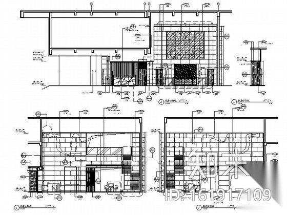 [深圳]现代韵味酒店高档大堂及全日餐厅装修施工图（含效...cad施工图下载【ID:161917109】