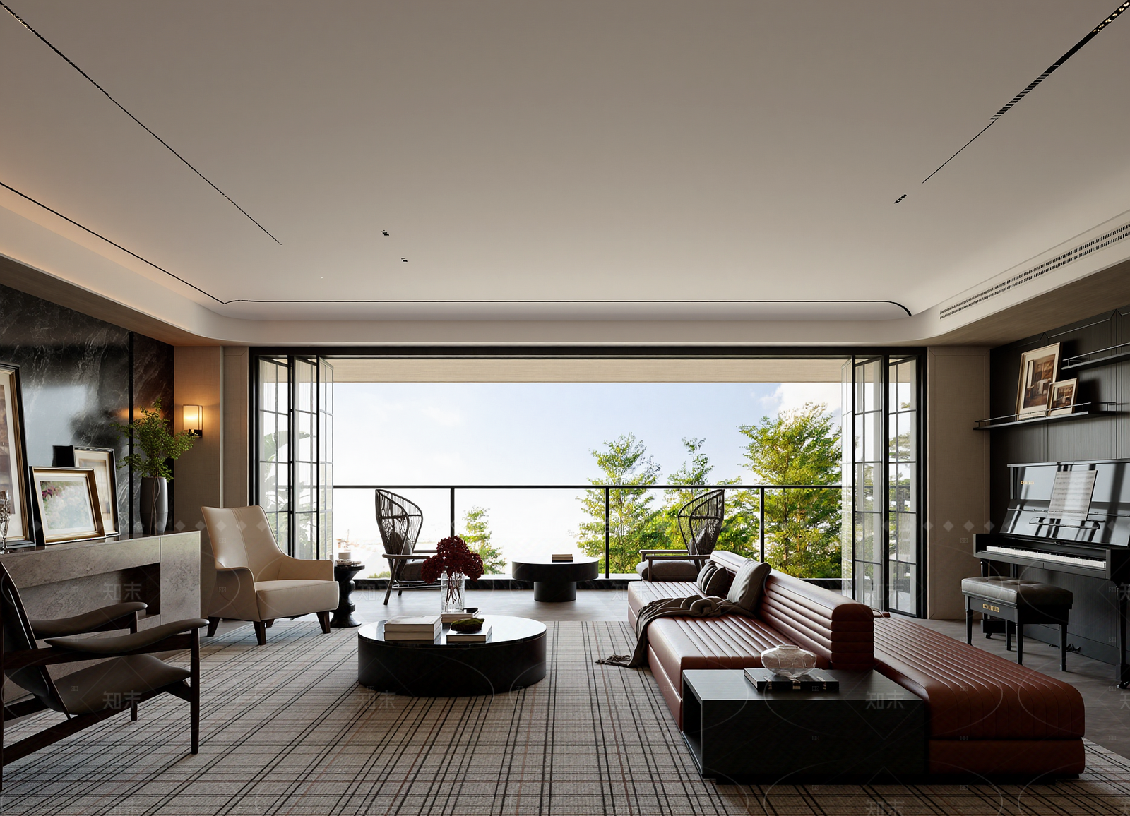 欧式挑空客厅3D模型下载【ID:1214930925】