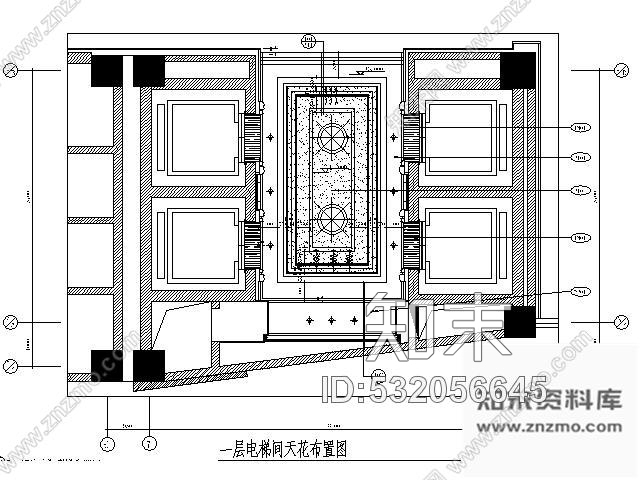 施工图涉外三星级酒店电梯厅施工图cad施工图下载【ID:532056645】