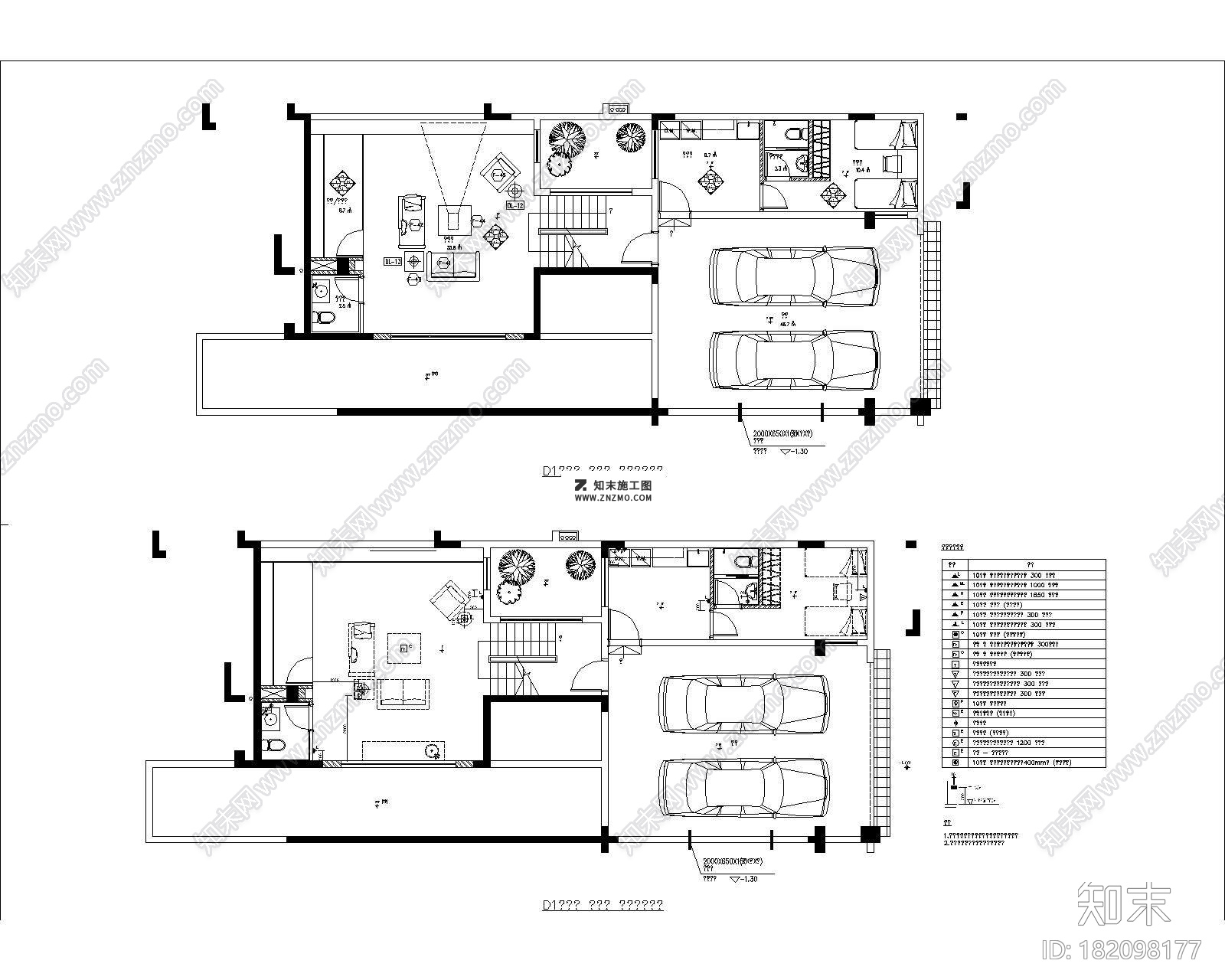 深圳香蜜湖D1型别墅CAD施工图套图，别墅CAD建筑图纸下载cad施工图下载【ID:182098177】