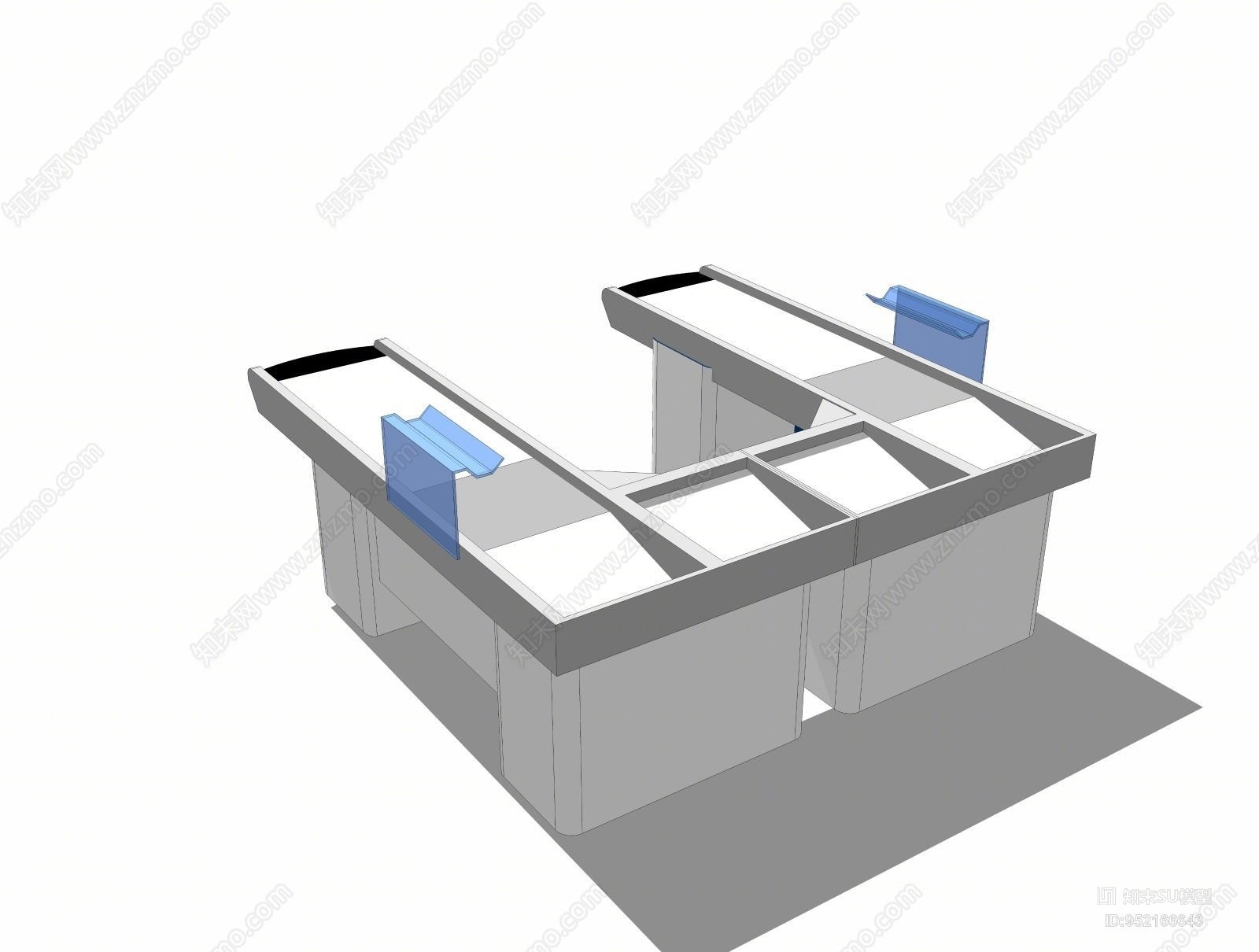 现代风格收银台SU模型下载【ID:952166643】