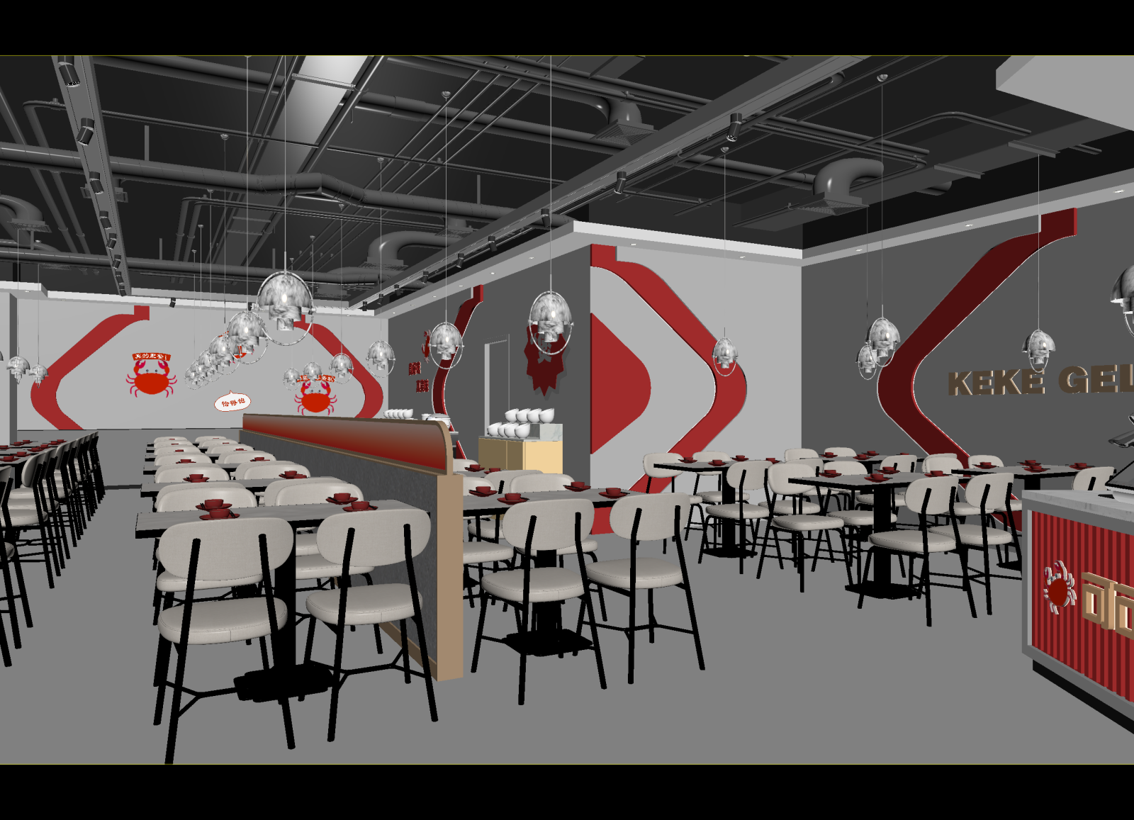 现代火锅店3D模型下载【ID:1214728723】