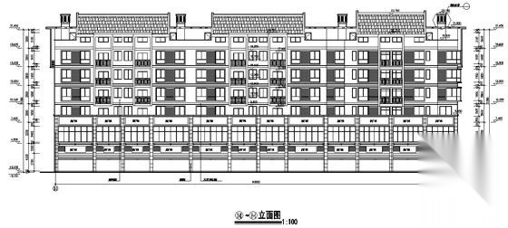 某沿街六层商住楼建筑施工图cad施工图下载【ID:165733169】