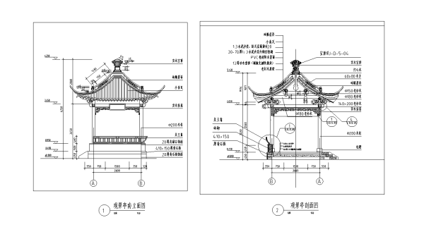 [广东]古镇旅游景区传统中式文化公园景观设计全套施工...cad施工图下载【ID:160687175】