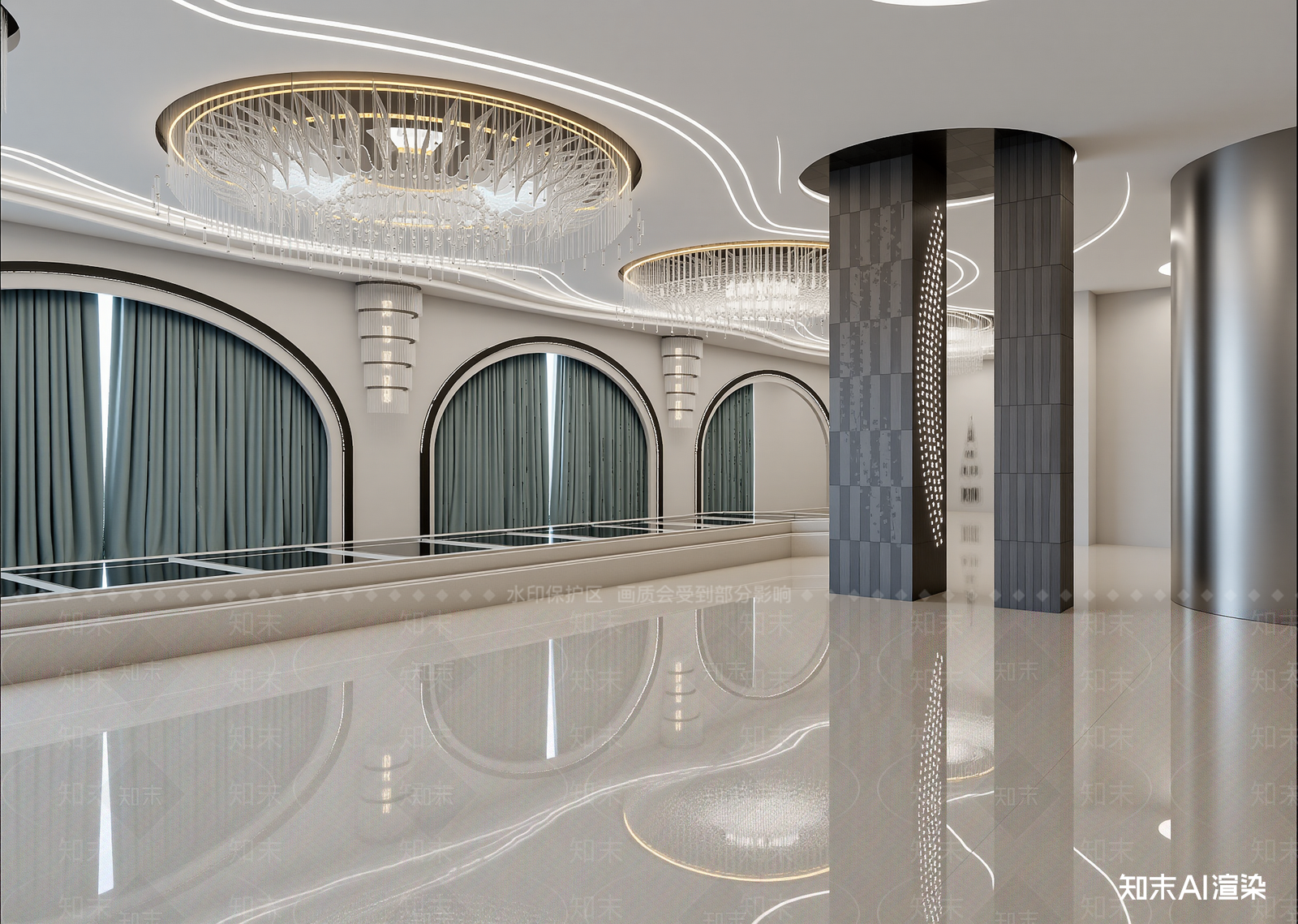 现代酒店大堂3D模型下载【ID:1215132539】