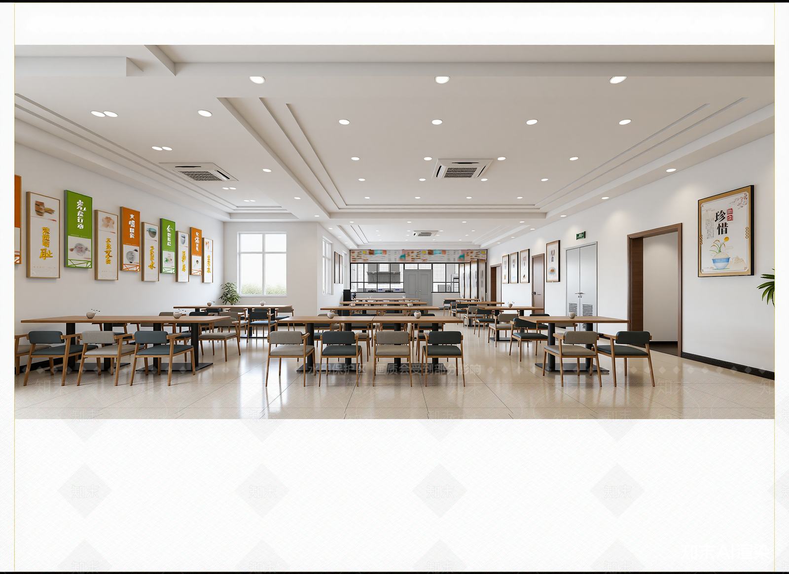 现代食堂3D模型下载【ID:1214328335】