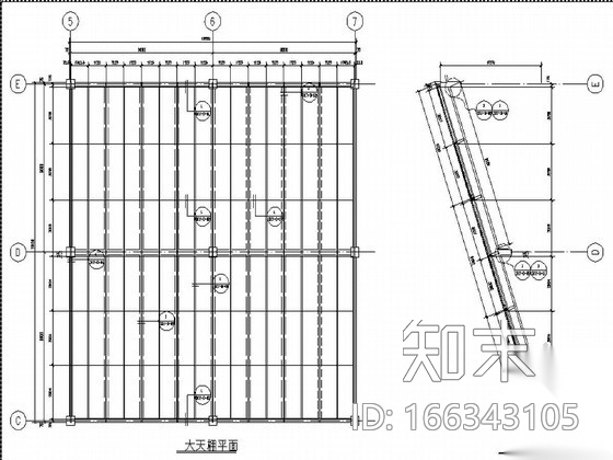 某旧楼改造幕墙竣工图cad施工图下载【ID:166343105】