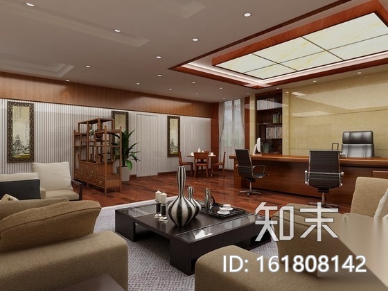 [扬州]某现代办公楼室内设计装修图（含效果）cad施工图下载【ID:161808142】