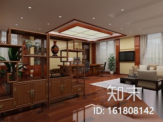 [扬州]某现代办公楼室内设计装修图（含效果）cad施工图下载【ID:161808142】
