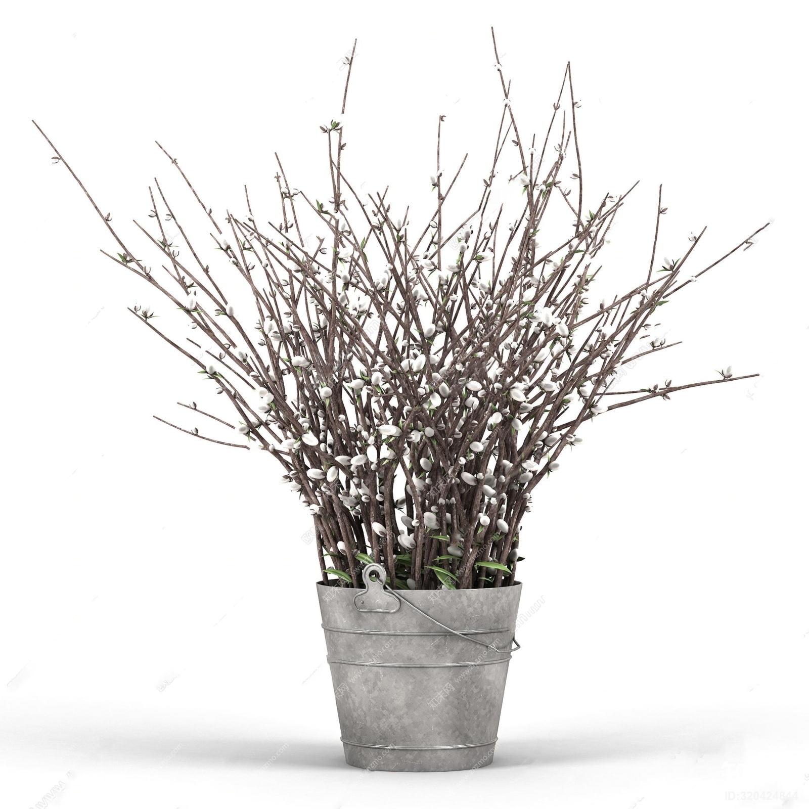 现代植物插花3D模型下载【ID:320424844】