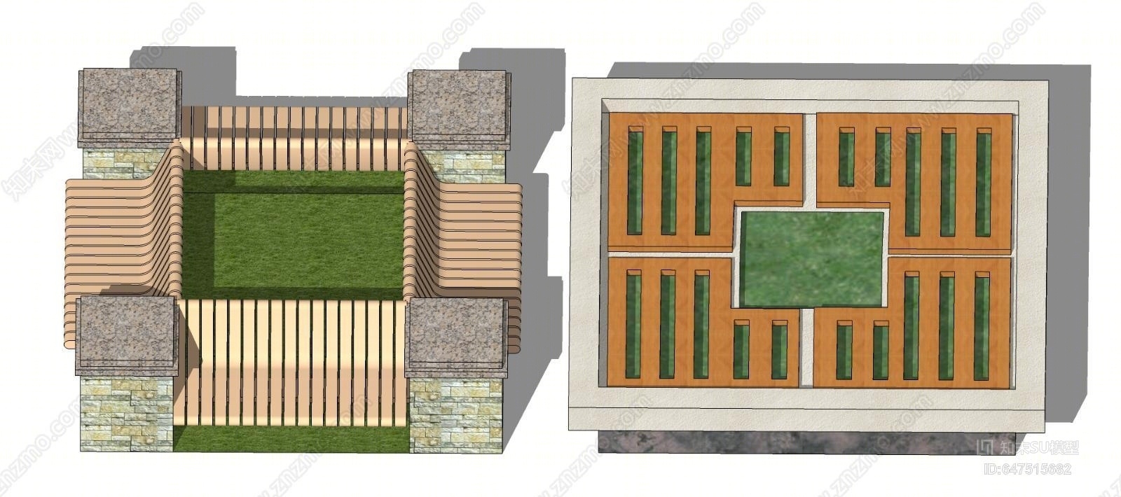 现代方形树池SU模型下载【ID:647515682】