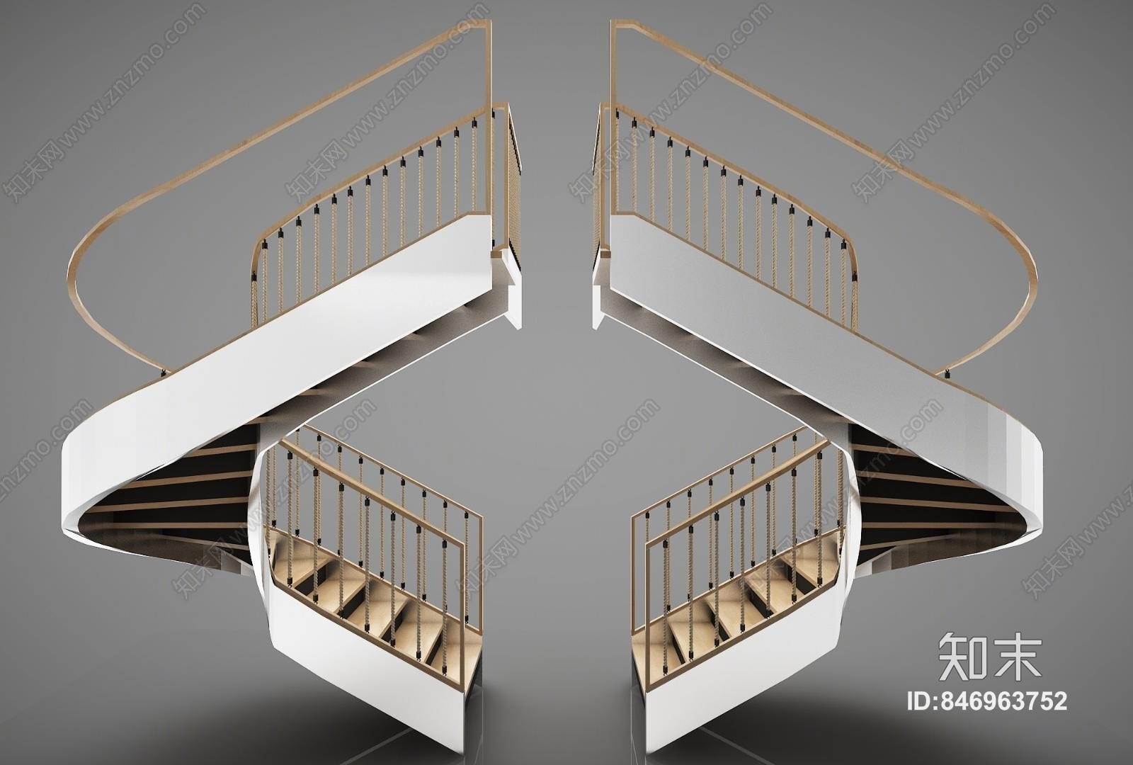 现代旋转楼梯3D模型下载【ID:846963752】