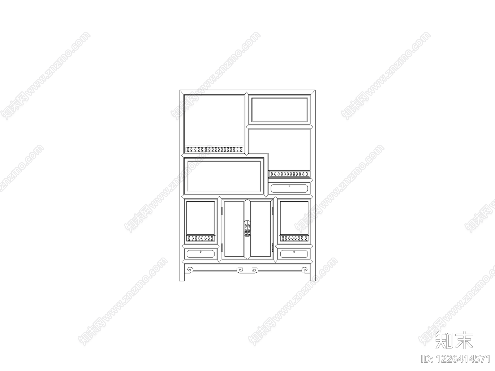 柜子平立面cad施工图下载【ID:1226414571】