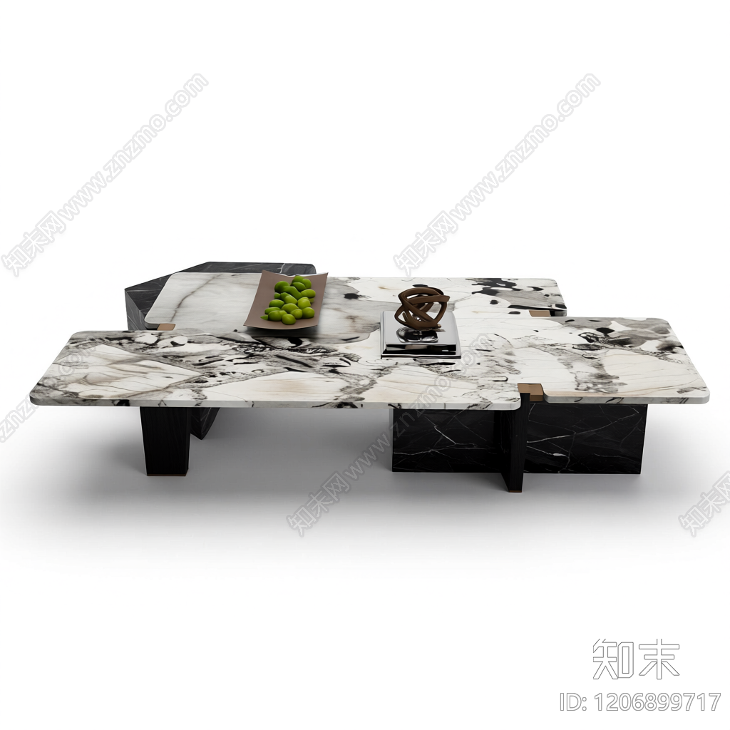 大理石茶几组合3D模型下载【ID:1206899717】