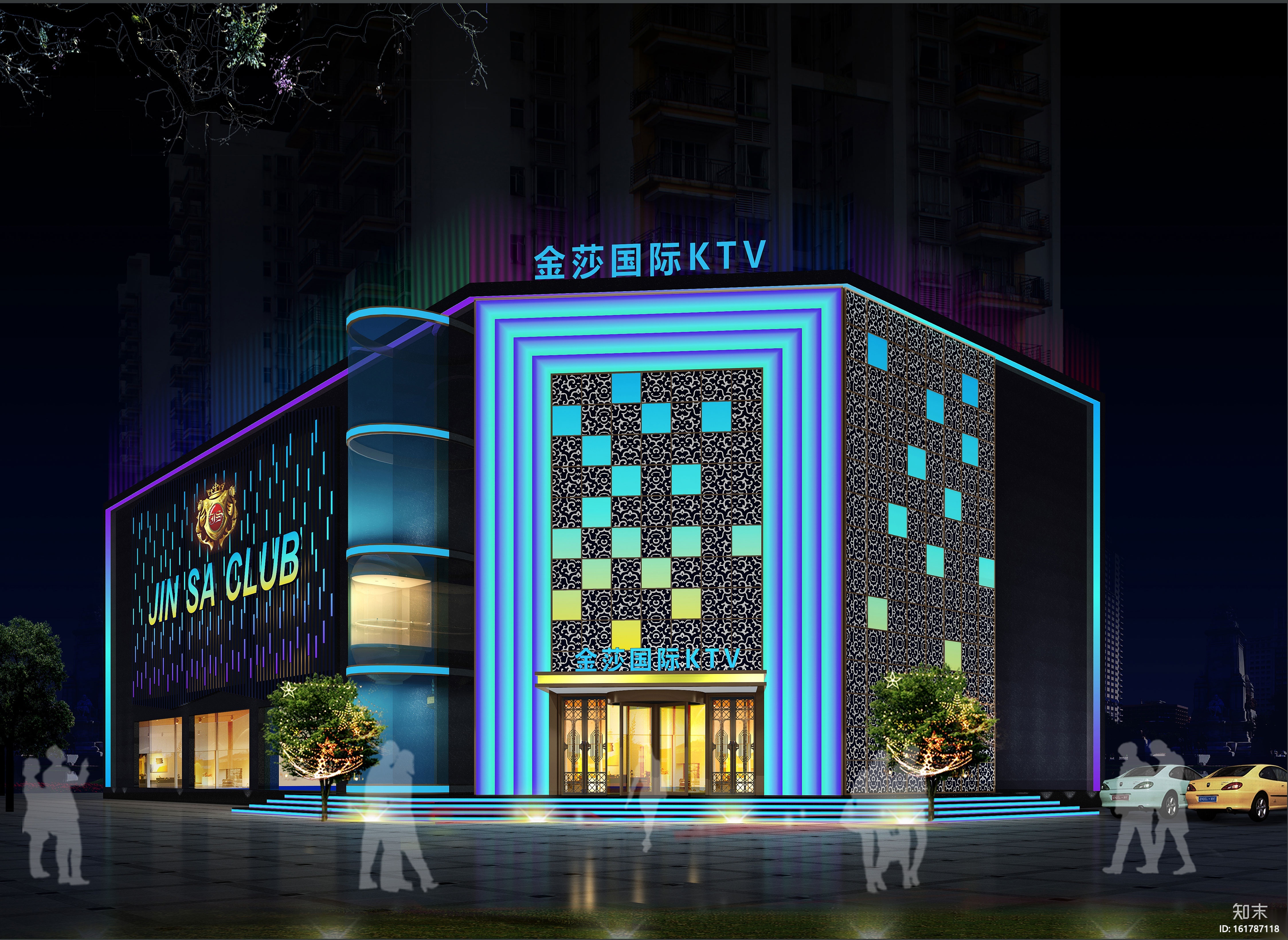 [贵州]安顺金莎国际KTV施工图+效果图+物料cad施工图下载【ID:161787118】