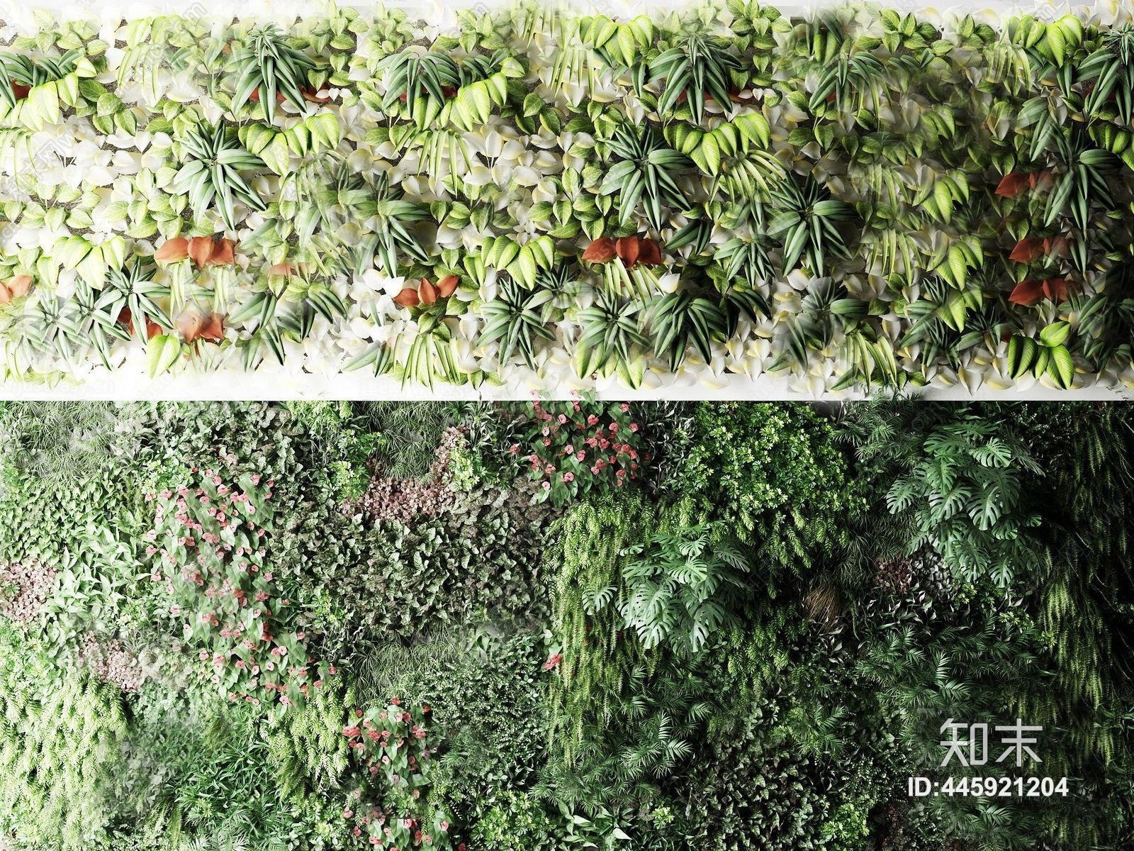 现代绿植墙3D模型下载【ID:445921204】