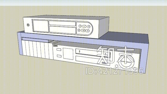 录像机、录像机、DVD、架子和DVD播放机SU模型下载【ID:421271596】