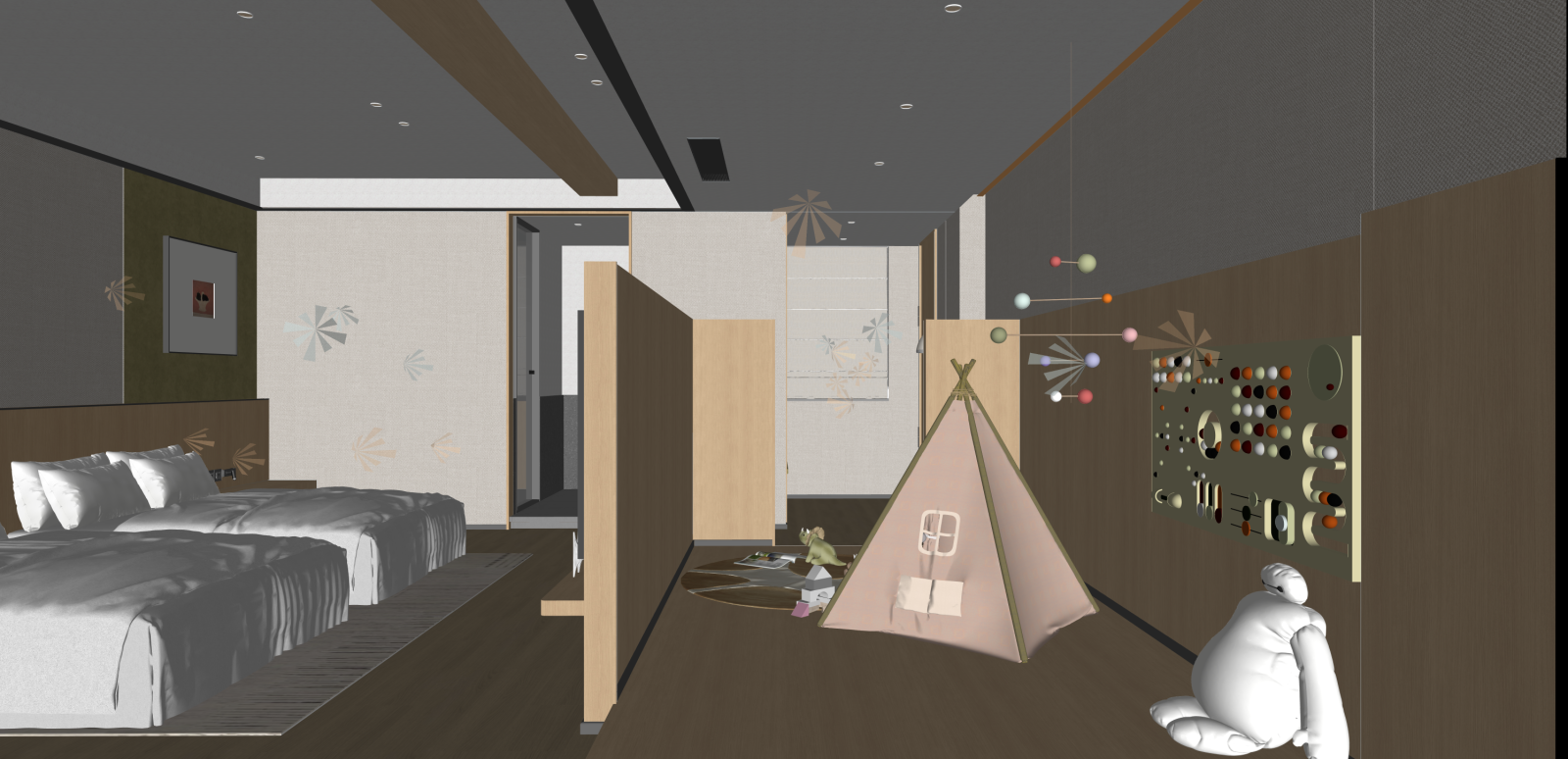 现代酒店客房SU模型下载【ID:1216067193】