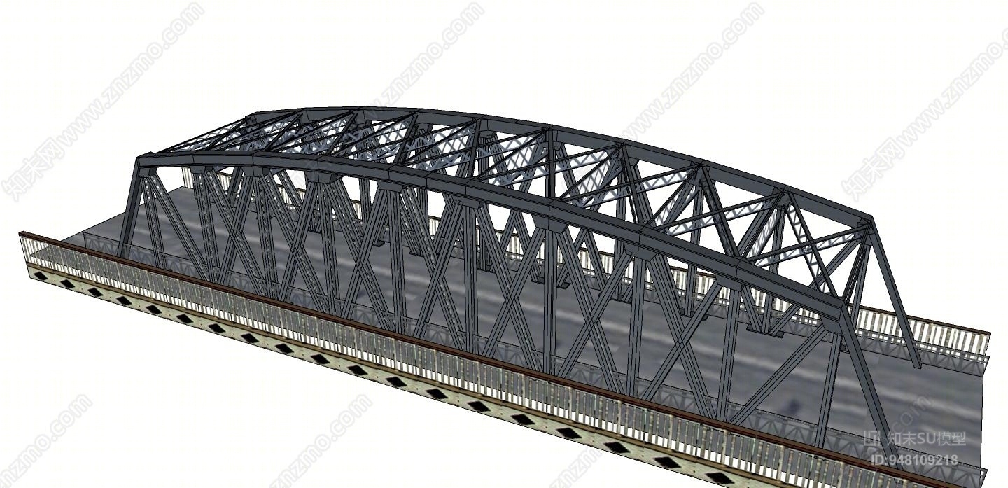 现代钢桥SU模型下载【ID:948109218】