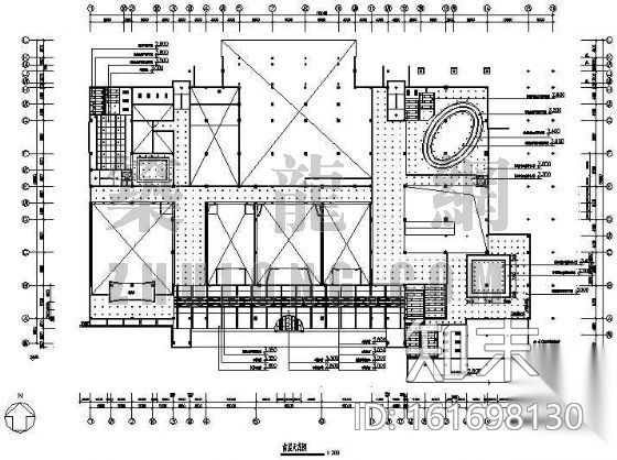 某会展中心装修施工平面图cad施工图下载【ID:161698130】