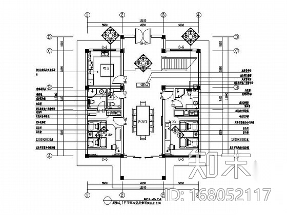 某生态农庄度假欧式双层别墅室内装修图（含效果）cad施工图下载【ID:168052117】