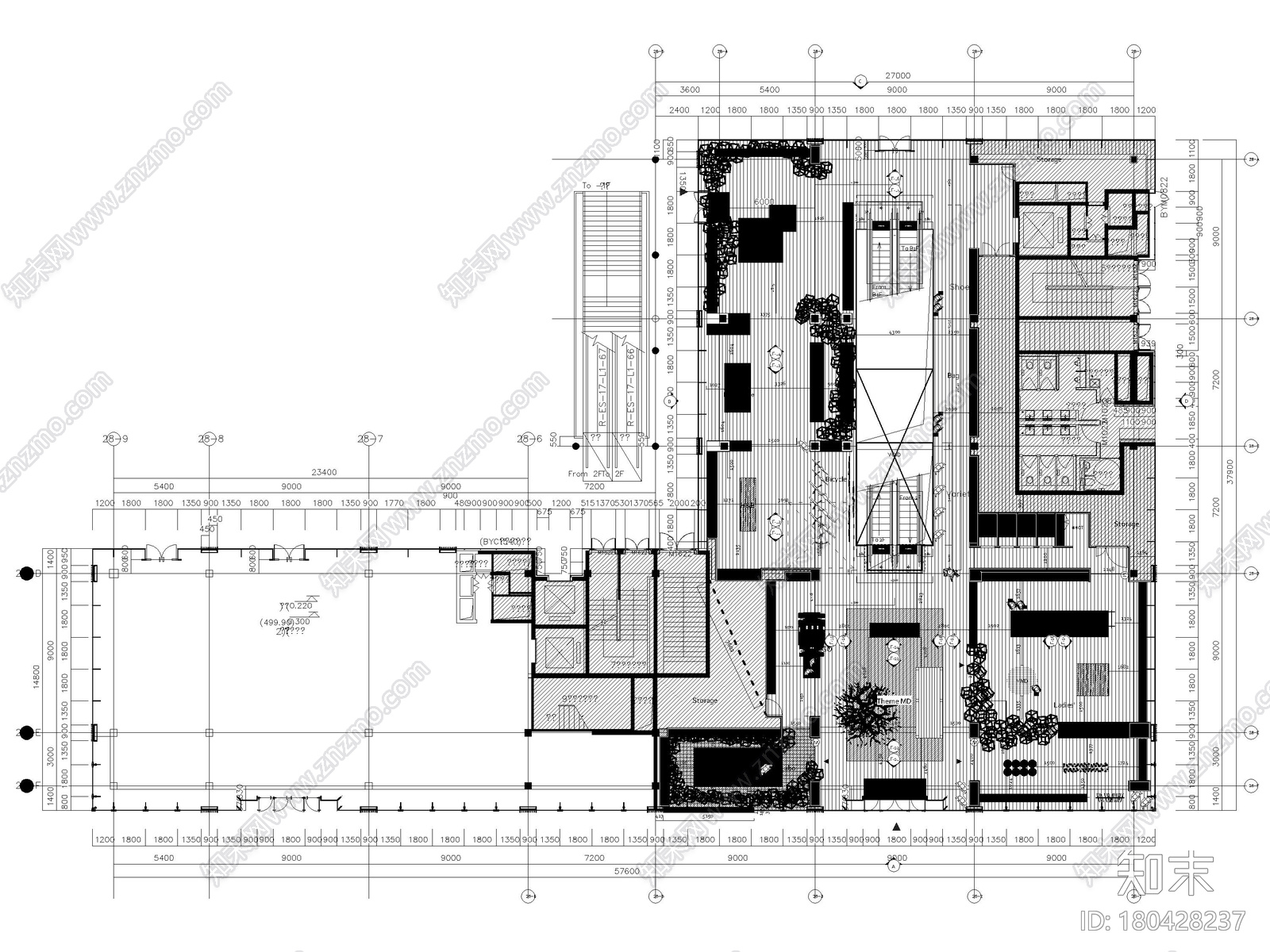 [成都]三层MUJI旗舰店室内设计施工图+摄影cad施工图下载【ID:180428237】