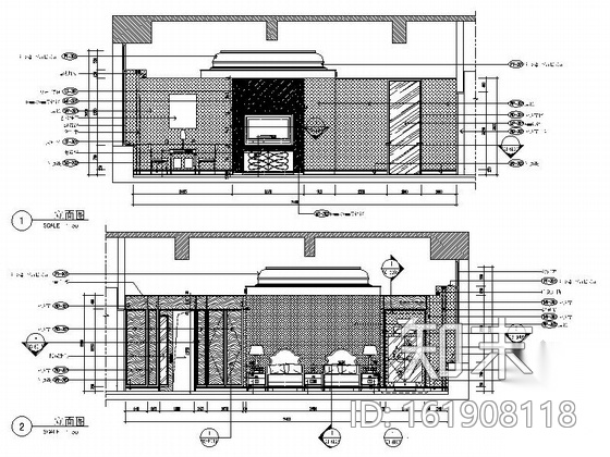 [内蒙古]高档欧式风格酒店会所客房装修CAD施工图（含效...cad施工图下载【ID:161908118】