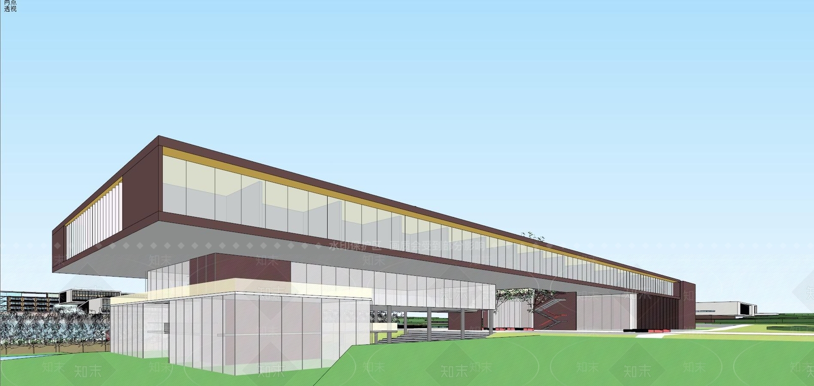 现代学校建筑SU模型草图