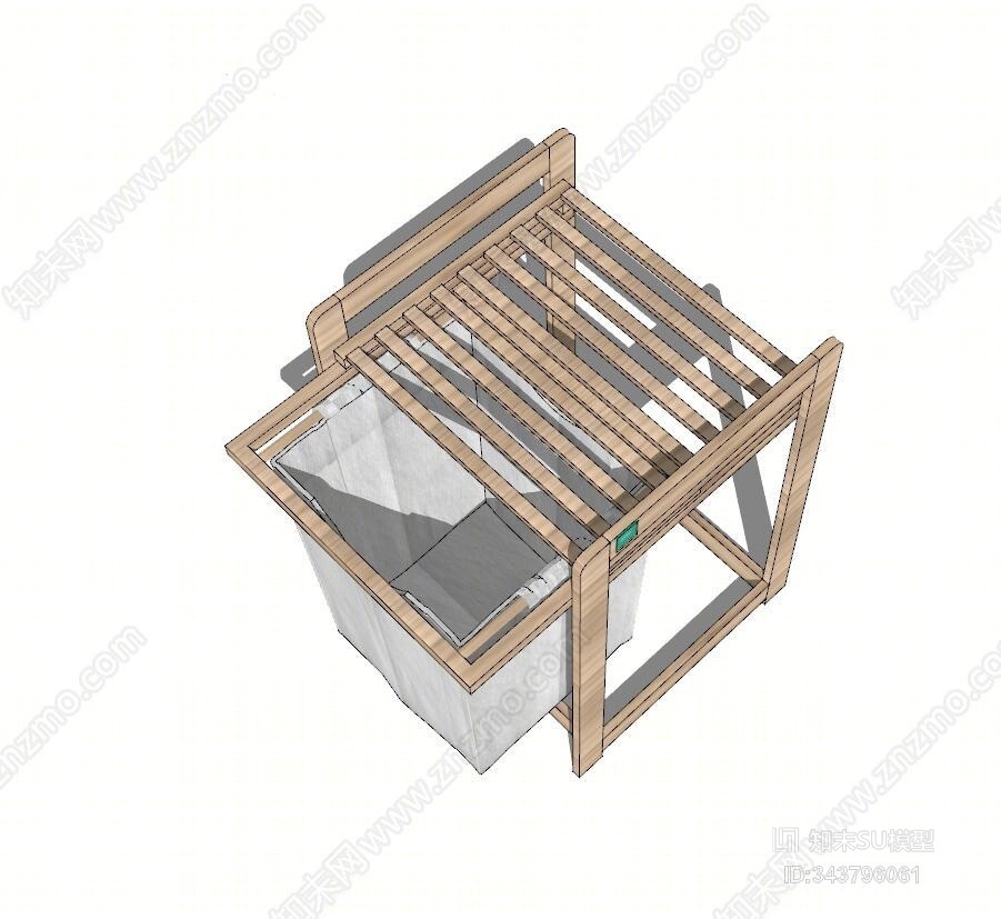 中式实木垃圾桶SU模型下载【ID:343796061】