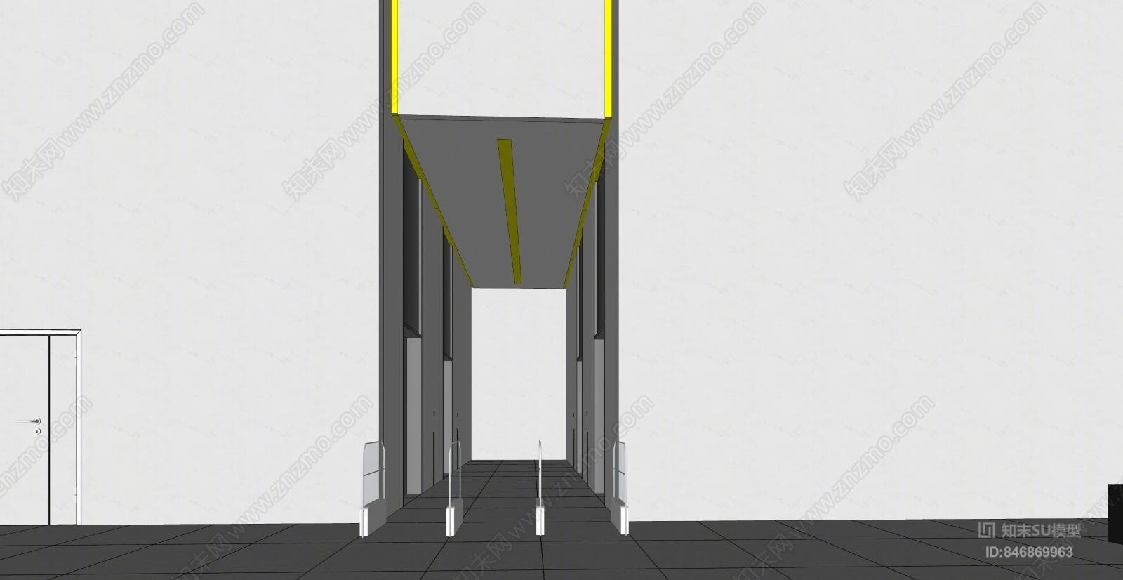 现代办公大堂SU模型下载【ID:846869963】