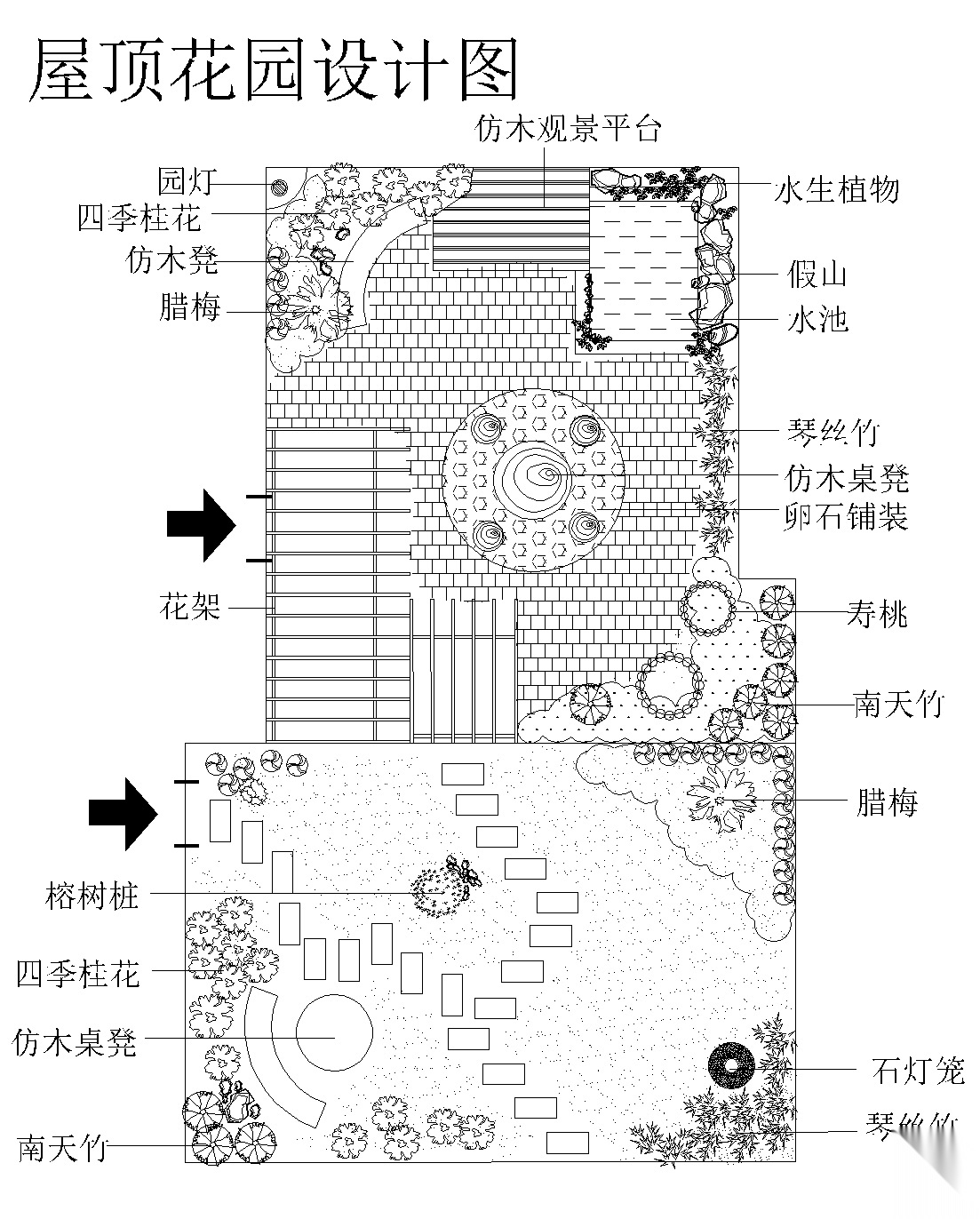 23套屋顶花园绿化方案设计11-23施工图下载【ID:160916132】