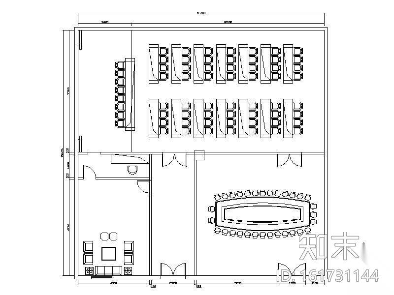 [福建]某地税局二楼会议室装修图（含效果）cad施工图下载【ID:161731144】