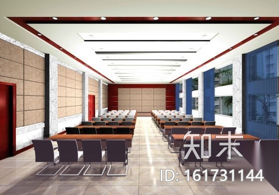 [福建]某地税局二楼会议室装修图（含效果）cad施工图下载【ID:161731144】