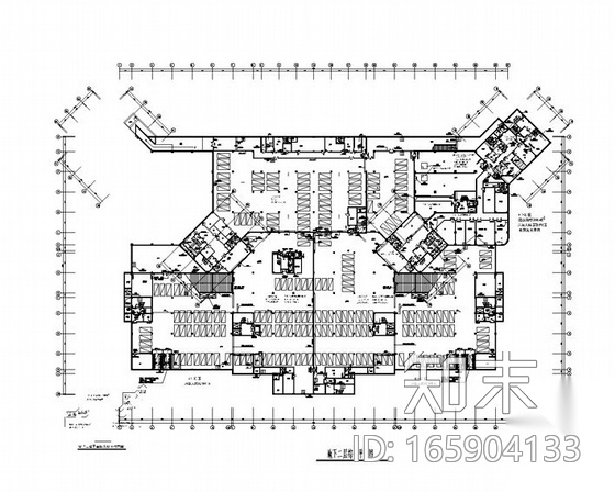 [南京]大型医院平面设计图cad施工图下载【ID:165904133】