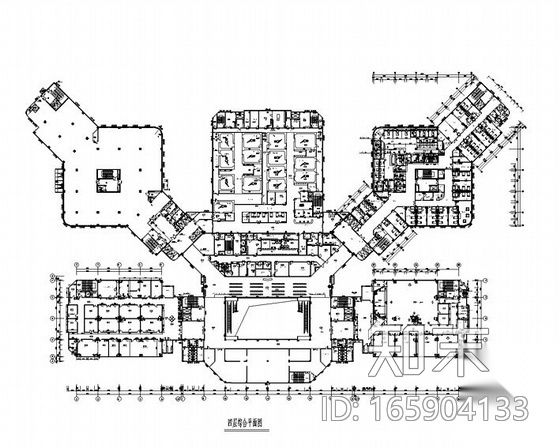 [南京]大型医院平面设计图cad施工图下载【ID:165904133】