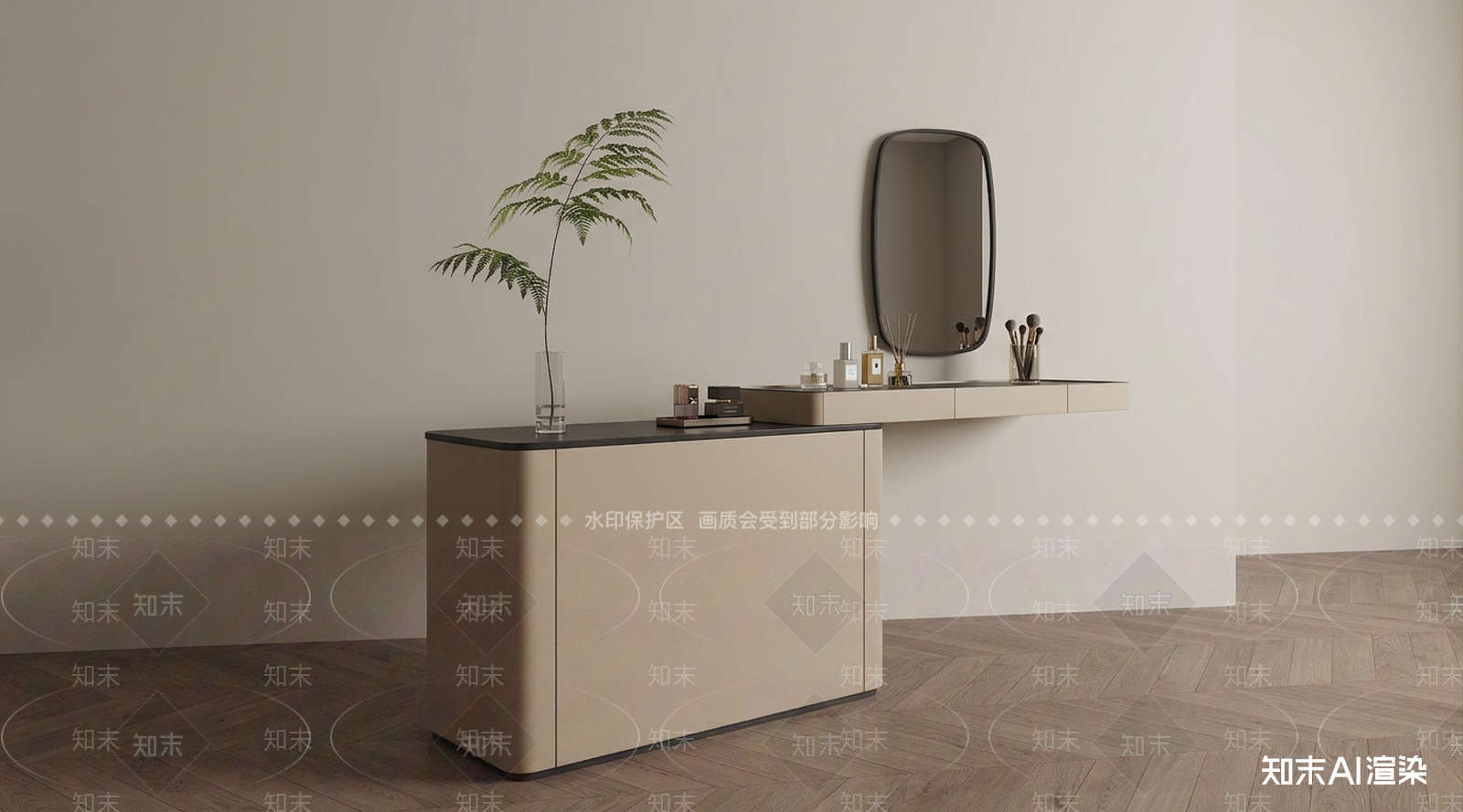 米色梳妆台梳妆台3D模型下载【ID:1227233209】