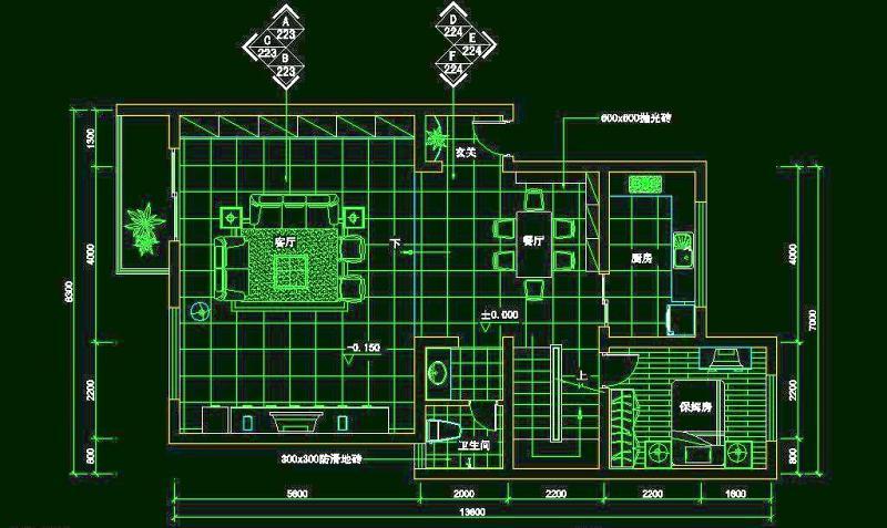 CAD之复式住宅cad施工图下载【ID:149694103】