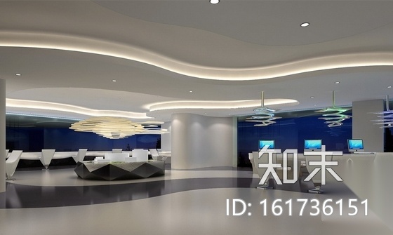 [上海]现代酒店式公寓售楼处施工图（含效果）施工图下载【ID:161736151】