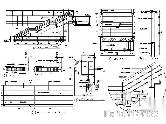 机场不锈钢栏杆大样cad施工图下载【ID:165179136】