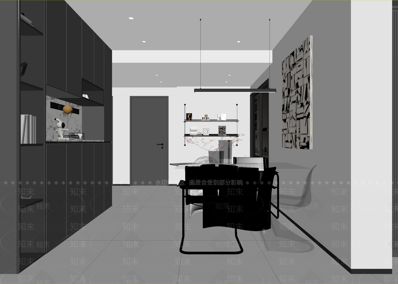 现代开放式厨房3D模型下载【ID:1215124778】