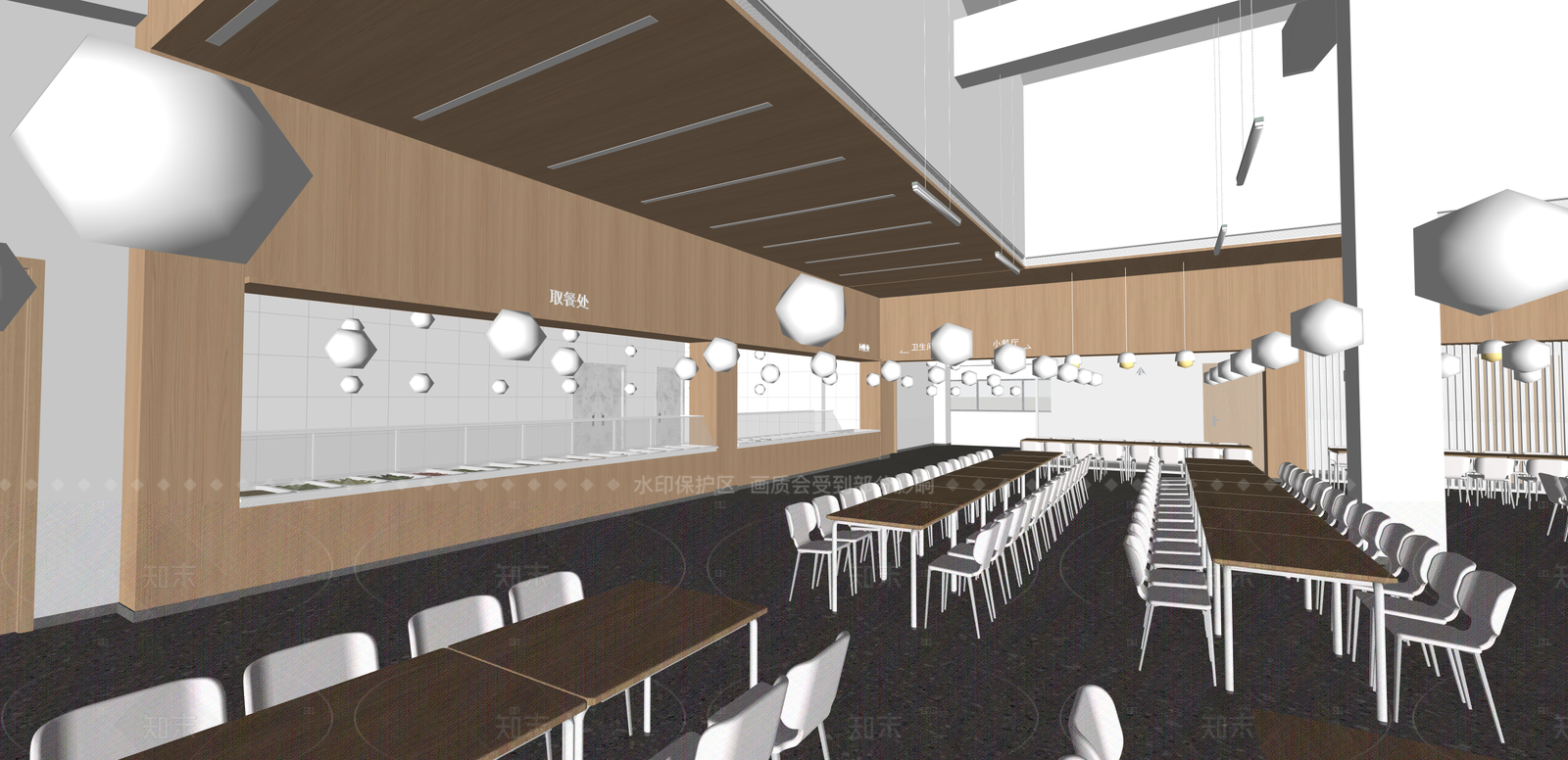 现代自助餐厅SU模型下载【ID:1215925911】