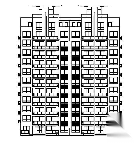 东方城市花园某十二层B型住宅楼建筑设计施工图cad施工图下载【ID:149846125】