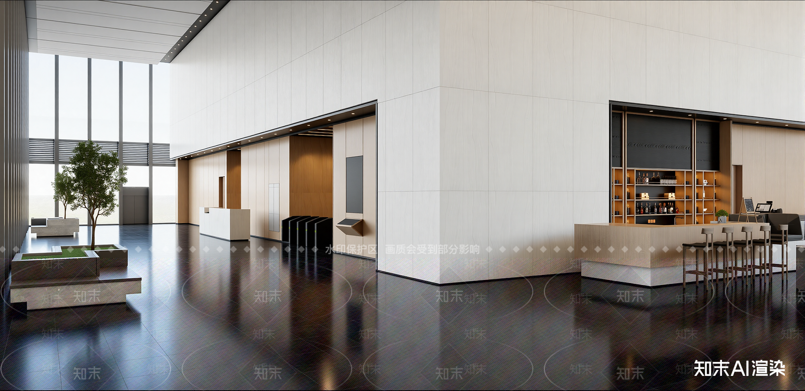 现代酒店大堂SU模型下载【ID:1215927454】