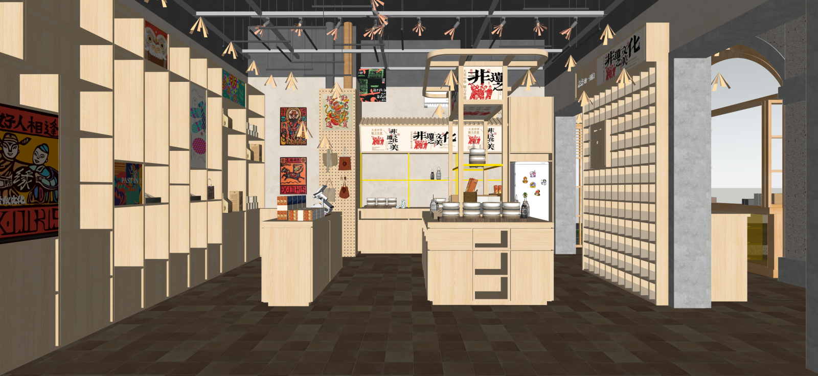 现代非遗展厅SU模型下载【ID:1222256452】