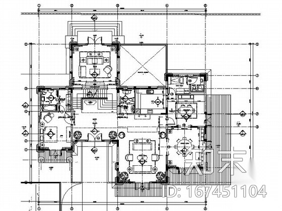 [江苏]精品别墅样板间室内设计施工图（含效果）施工图下载【ID:167451104】