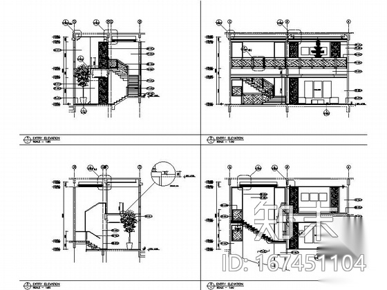 [江苏]精品别墅样板间室内设计施工图（含效果）施工图下载【ID:167451104】