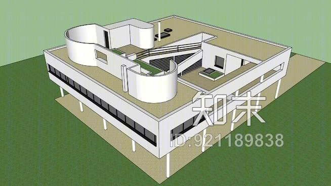 萨伏耶别墅SU模型下载【ID:921189838】